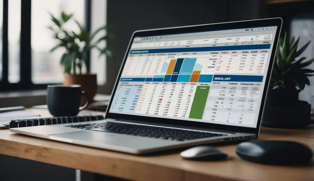 A laptop showing colorful graphs and charts on its screen, suggesting financial planning or business analysis. What Are Some Key Components of Successful Budgeting?